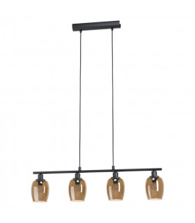 Zabalea 4 Lamp Straight Bar Pendant Ceiling Light Black