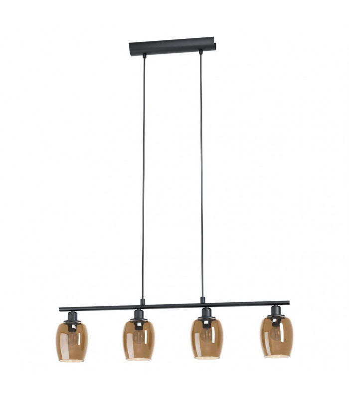 Zabalea 4 Lamp Straight Bar Pendant Ceiling Light Black