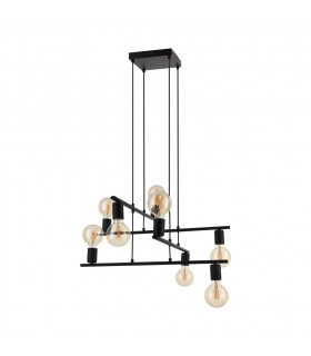 Mezzana 8 Lamp Multi Arm Pendant Ceiling Light Black-1