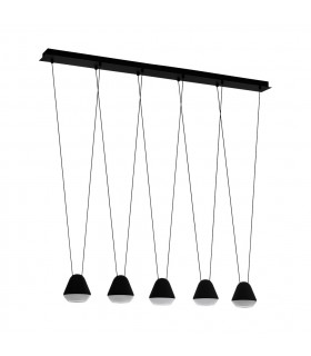 Palbieta 5 Lamp Straight Bar Pendant Ceiling Light Black