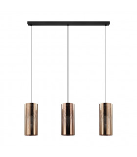 Tabiago 3 Lamp Straight Bar Pendant Ceiling Light Black