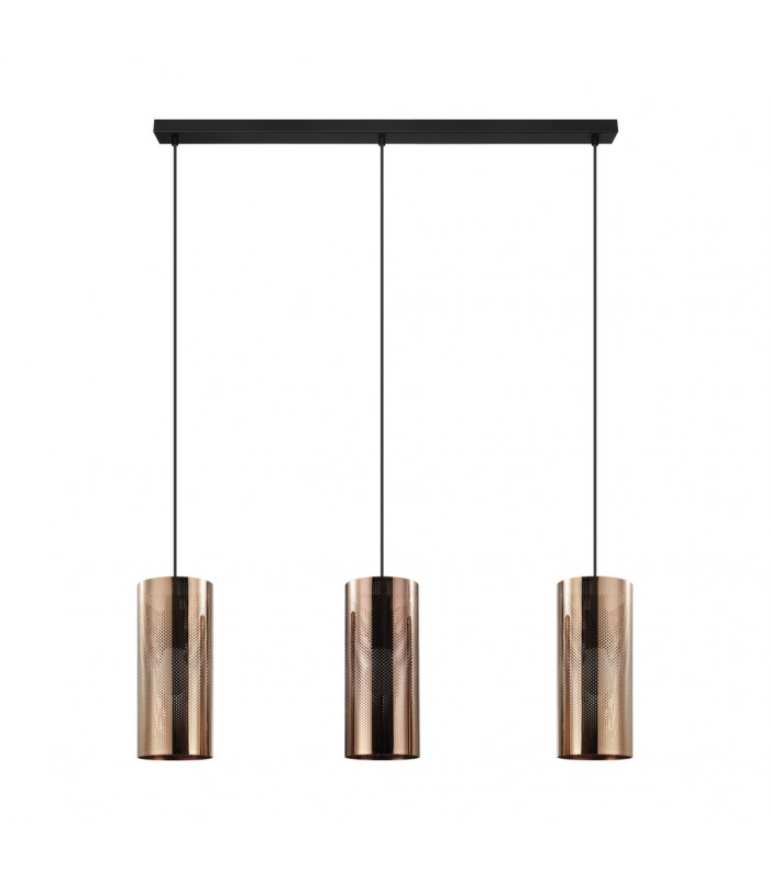 Tabiago 3 Lamp Straight Bar Pendant Ceiling Light Black