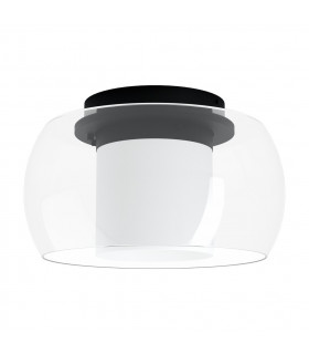 Briaglia Integrated LED Semi Flush Light Black Remote Included + APP Control BLE CCT RGB