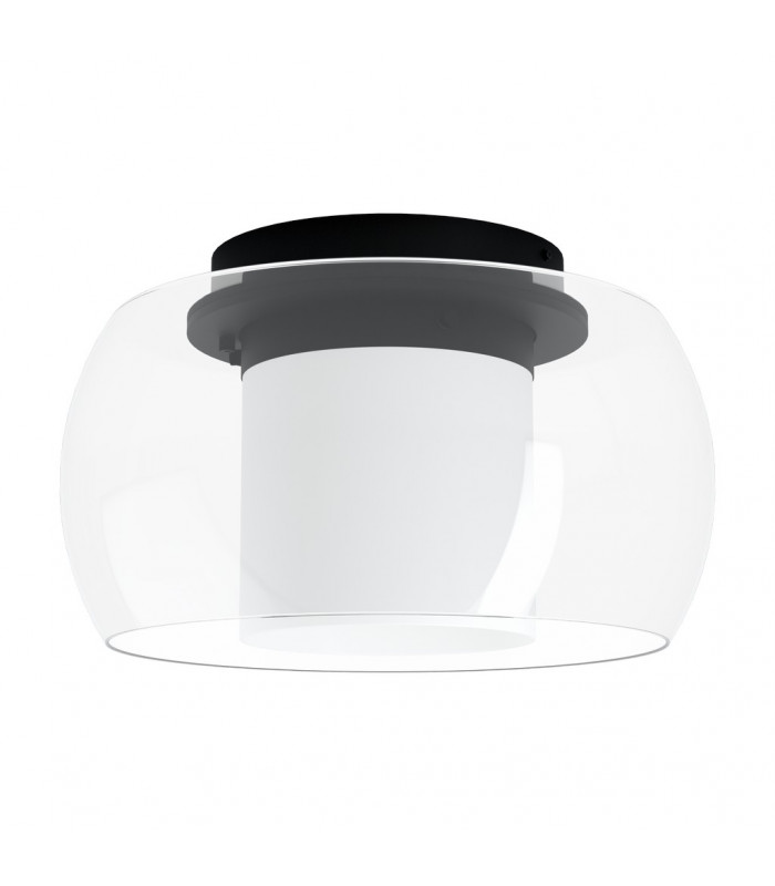 Briaglia Integrated LED Semi Flush Light Black Remote Included + APP Control BLE CCT RGB