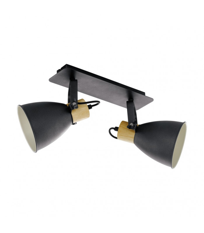 Coswarth 2 Lamp Twin Spotlight Anthracite Cream-White Brown