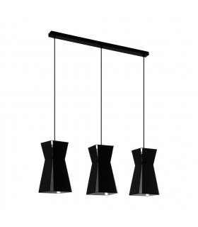 Valecrosia 3 Lamp Straight Bar Pendant Ceiling Light Black White