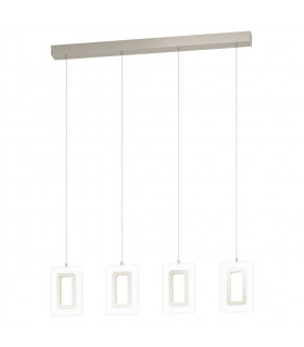 Enaluri Led 4 Lamp Straight Bar Pendant Ceiling Light Satin Nickel