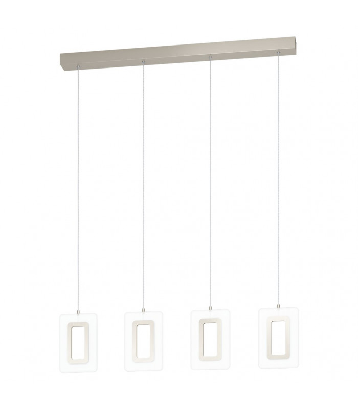 Enaluri Led 4 Lamp Straight Bar Pendant Ceiling Light Satin Nickel