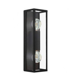 Amezola 2 Lamp Outdoor Wall Lantern Black IP44