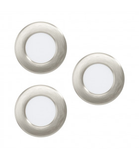 Fueva Led Recessed Downlight Satin Nickel- 3 Pack