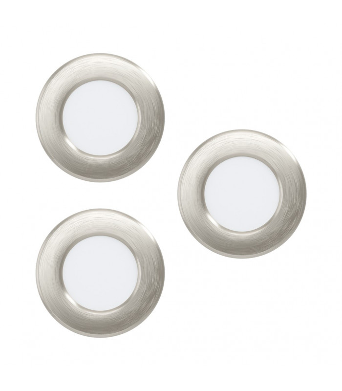 Fueva Led Recessed Downlight Satin Nickel- 3 Pack