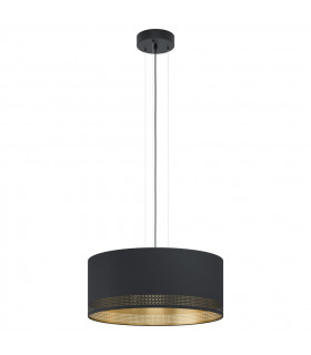 Esteperra 3 Lamp Cylindrical Pendant Ceiling Light Black-1