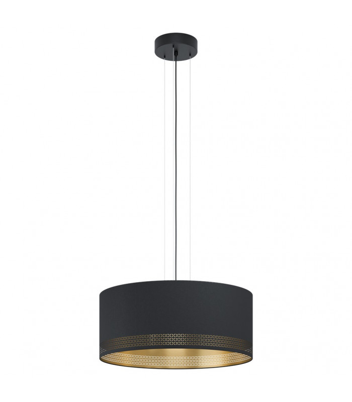 Esteperra 3 Lamp Cylindrical Pendant Ceiling Light Black-1
