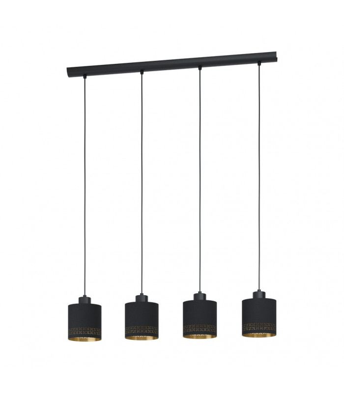 Esteperra 4 Lamp Straight Bar Pendant Ceiling Light Black