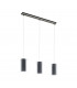 Pinto 3 Lamp Straight Bar Pendant Ceiling Light Satin Nickel