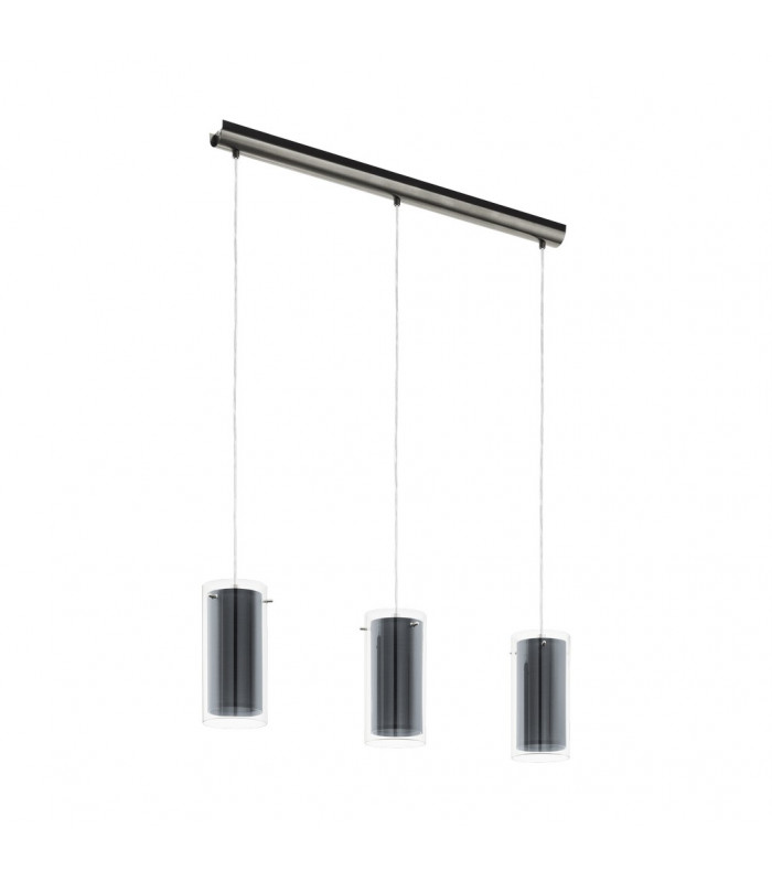 Pinto 3 Lamp Straight Bar Pendant Ceiling Light Satin Nickel