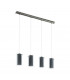 Pinto 4 Lamp Straight Bar Pendant Ceiling Light Satin Nickel