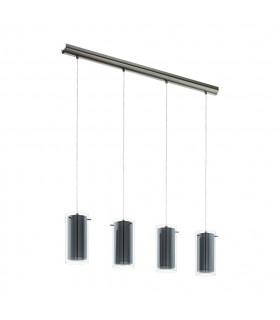 Pinto 4 Lamp Straight Bar Pendant Ceiling Light Satin Nickel
