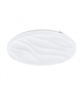 Benariba Led Patterned Glass Flush Ceiling Light White