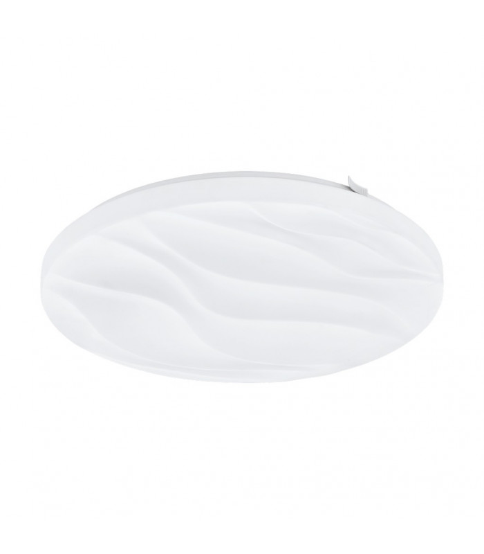 Benariba Led Patterned Glass Flush Ceiling Light White