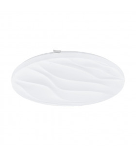 Benariba Led Patterned Glass Flush Ceiling Light White-1