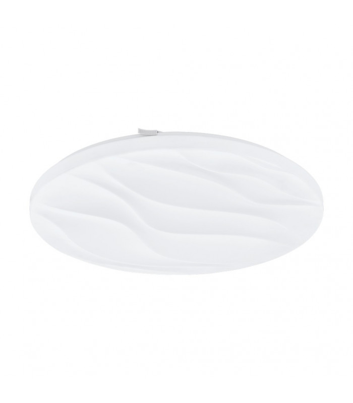Benariba Led Patterned Glass Flush Ceiling Light White-1