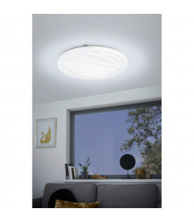 Benariba Led Patterned Glass Flush Ceiling Light White-2