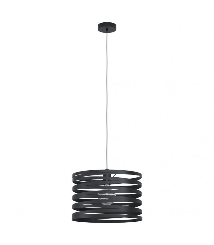 Cremella Cylindrical Pendant Ceiling Light Black-1
