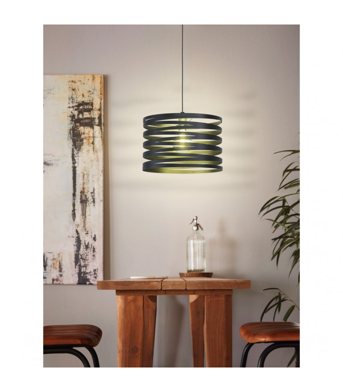 Cremella Cylindrical Pendant Ceiling Light Black-2