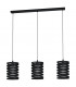 Cremella 3 Lamp Straight Bar Pendant Ceiling Light Black-1