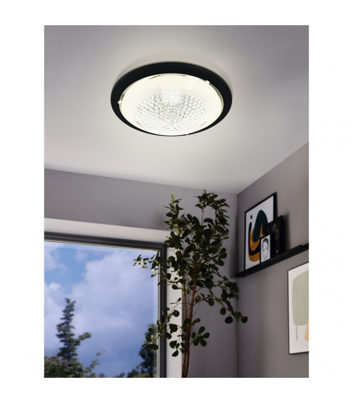 Acolla Led Glass & Crystal Ceiling Light Black-2