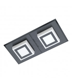 Masiano Led 2 Lamp Integrated Led Semi Flush Light Black