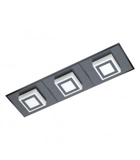 Masiano Led 3 Lamp Integrated Led Semi Flush Light Black