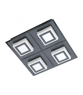 Masiano Led 4 Lamp Integrated Led Semi Flush Light Black-1