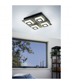 Masiano Led 4 Lamp Integrated Led Semi Flush Light Black-2