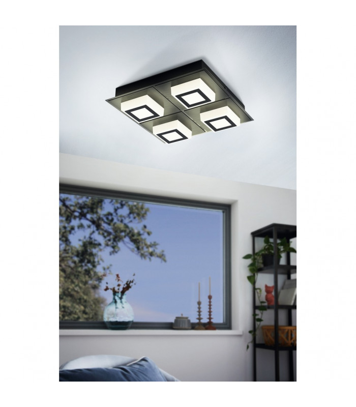 Masiano Led 4 Lamp Integrated Led Semi Flush Light Black-2