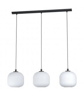 Mantunalle 3 Lamp Straight Bar Pendant Ceiling Light Black