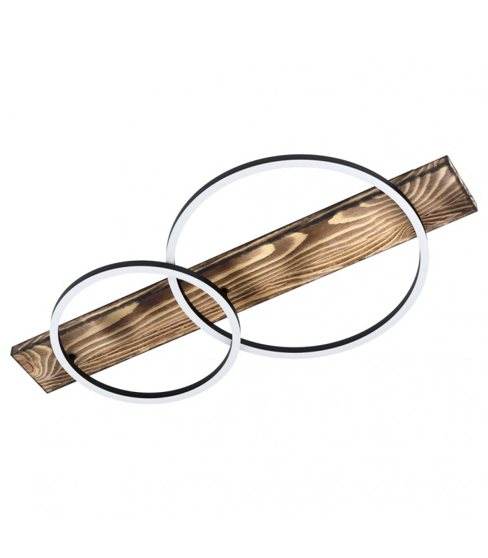 Boyal Led Integrated Pendant Ceiling Light Black Brown Rustic-1