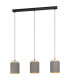 Albariza 3 Lamp Straight Bar Pendant Ceiling Light Black Brown