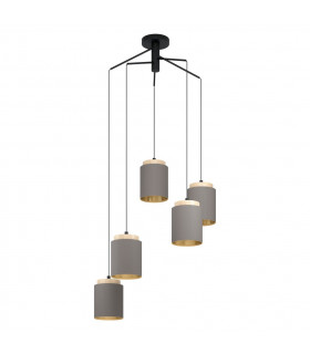 Albariza 5 Lamp Cluster Pendant Ceiling Light Black Brown-1