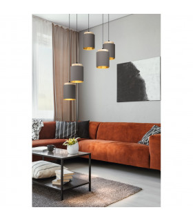 Albariza 5 Lamp Cluster Pendant Ceiling Light Black Brown-2