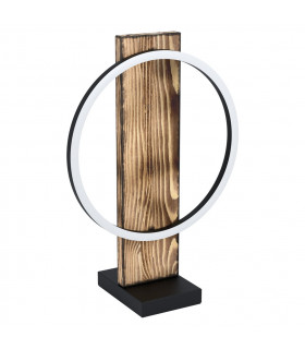 Boyal Integrated LED Table Lamp Black Brown Rustic