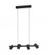 Gatuela 4 Lamp Straight Bar Pendant Ceiling Light Black