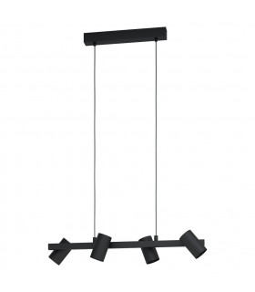 Gatuela 4 Lamp Straight Bar Pendant Ceiling Light Black