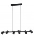 Gatuela 6 Lamp Straight Bar Pendant Ceiling Light Black