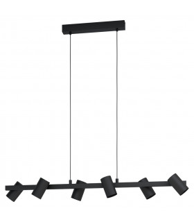 Gatuela 6 Lamp Straight Bar Pendant Ceiling Light Black