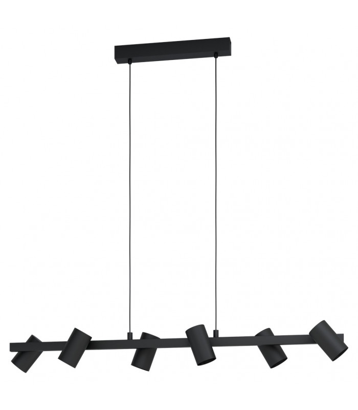 Gatuela 6 Lamp Straight Bar Pendant Ceiling Light Black