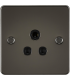 Flat Plate 5A unswitched socket - gunmetal with black insert 230V IP20 W