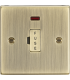 13A Fused Spur Unit with Neon - Square Edge Antique Brass 230V IP20 W-1