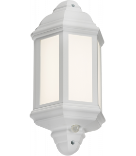 LED Half Wall Lantern with PIR - White 230V IP54 8W-1